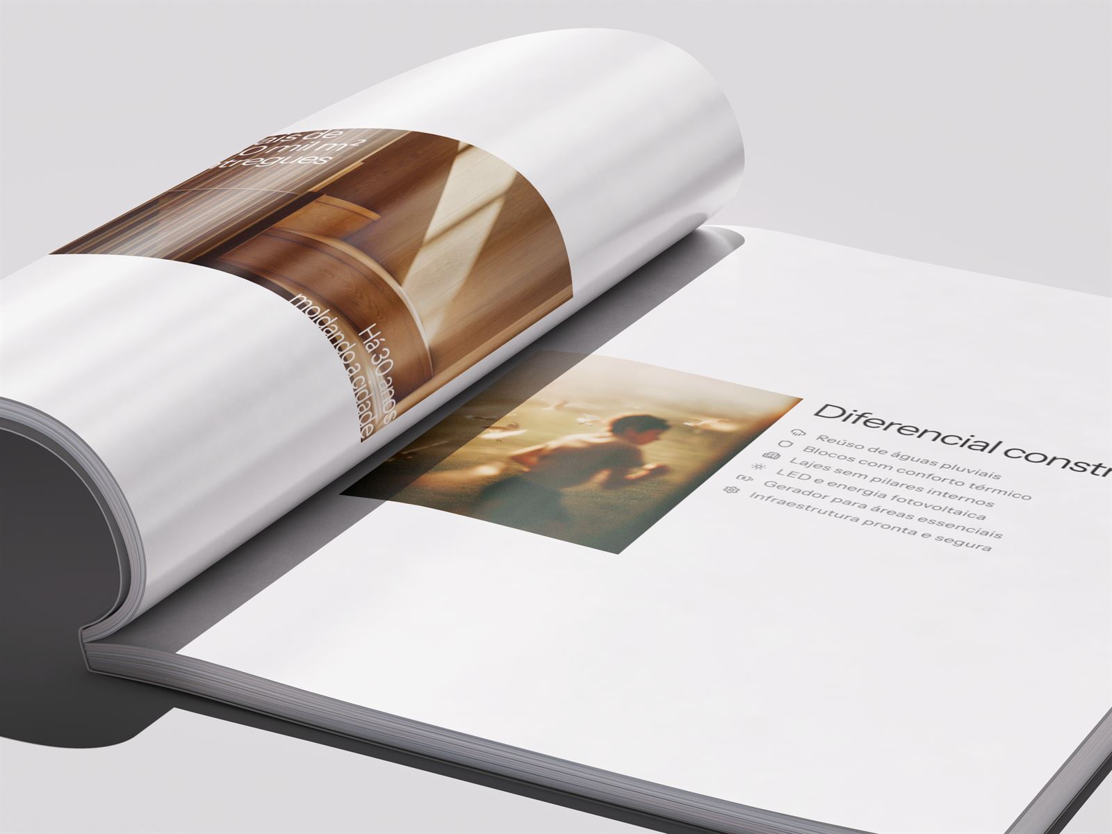 Book aberto, vista em perspectiva