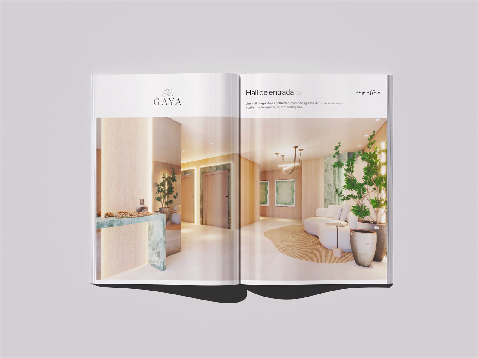 Render de interior, área social