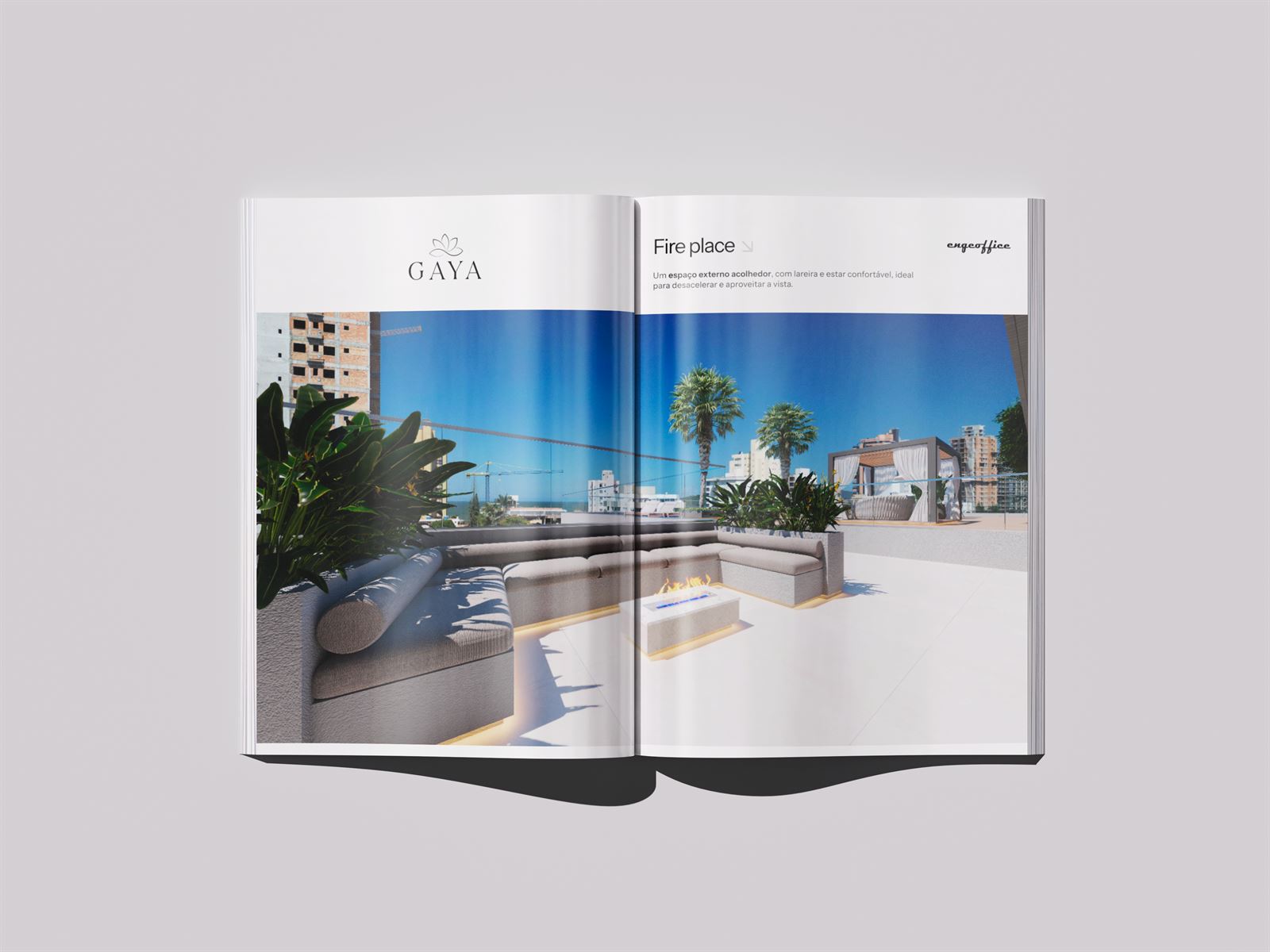 Render aéreo da piscina do Gaya